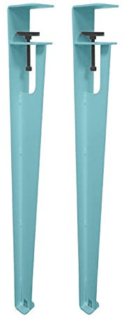 Verstellbare Tischbeine zum Klemmen, 76 cm, F-förmige Metall-Möbelbeine für Heimwerker, Möbel, Arbeitsplatte, Stützbein ohne Stanzen, 2 Stück, Hellblau