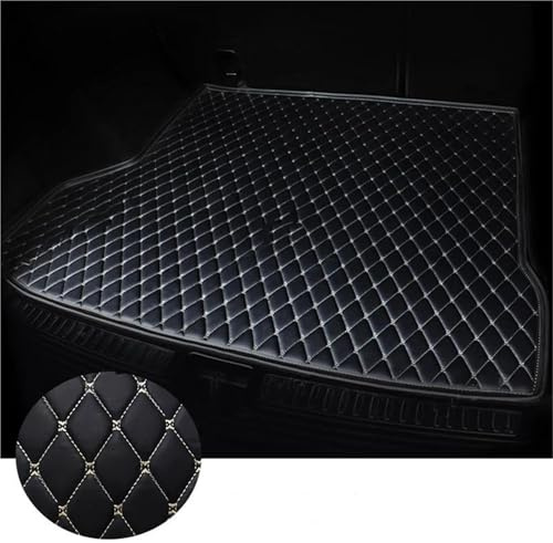 KCBHSH Maletero Bandeja Alfombrilla para Maletero De Coche para Mercedes para Benz Clase C Sedán W205 C180 200 220 250 260 2015-2020 Bandeja Trasera para Maletero(Negro-Beige)