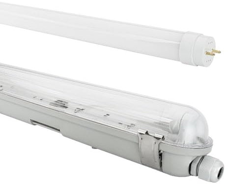 NCC-Licht LED Feuchtraumleuchte Wannenleuchte 150cm IP65 22W T8 2200 Lumen 4000K Neutralweiß durchgangsverdrahtet, Deckenlampe für Keller Werkstatt Garage