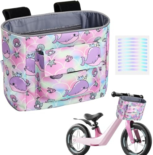 LOCAL LION Sac de guidon pour enfants, panier de vélo avant pour enfant, panier de vélo au design mignon pour organiser