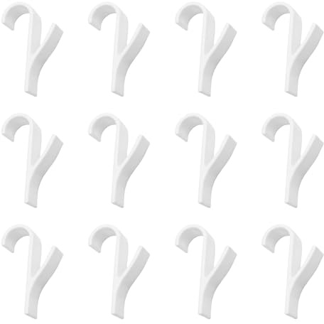 JRILUO 12 Ganci per Termoarredo Bianco, 9,7 cm x 2,5 cm, Ganci per Termoarredi e Asciugamani, Bagno Acciaio, Appendabiti da Parete Bianco per Scaldasalviette e Radiatori