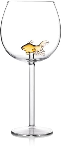 Bar Bespoke Goldfish Wine Glass - Art in a Glass