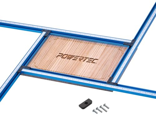 POWERTEC Adjustable Rectangle Router Jig, Frame Template System– Precision Routing Guide for Juice Grooves, Recesses Slots, Inlays and Panel Work Up to 24” x 24 (71867)