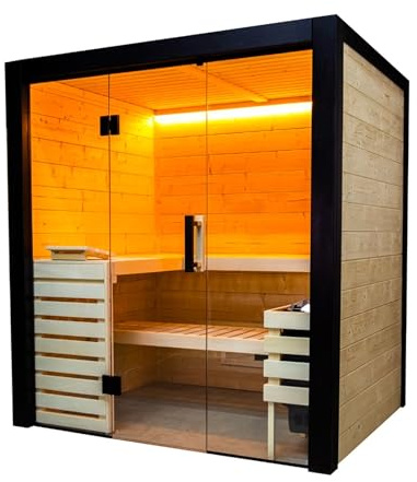Harvia Family Medium Saunakabine Massivholzsauna aus Fichte 196x159x204 cm