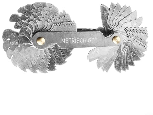 Alanmoship Lot de 58 jauges de pas de filetage métriques 60°/impérial 55°/US 60°, outil de mesure de vis en acier inoxydable pour machinistes, ingénieurs et mécaniciens