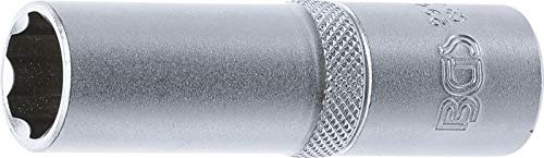 BGS 2945 | Steckschlüssel-Einsatz Super Lock, tief | 12,5 mm (1/2) | SW 15 mm | lang | Wellenprofil | CV-Stahl