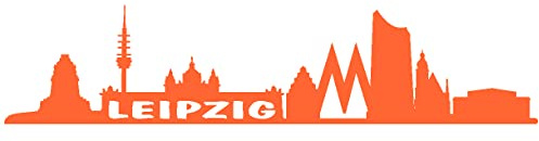 Samunshi® Leipzig Skyline Aufkleber Leipzig Sticker 15 x 3,4cm orange