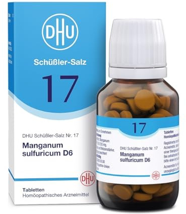 DHU Schüßler-Salz Nr. 17 Manganum sulfuricum D6, 200 St. Tabletten | Das Mineralsalz der Blutbildung – das Original – umweltfreundlich im Arzneiglas