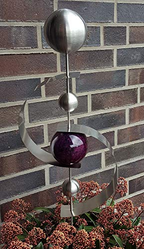 Skulptur Neptun aus Edelstahl 100 cm Gartendekoration Beetstecker Rosenkugel