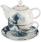 Goebel Die Welle Teekanne mit Untertasse, Tee Kanne, Kaffeekanne, Hokusai, Porzellan, 67013531