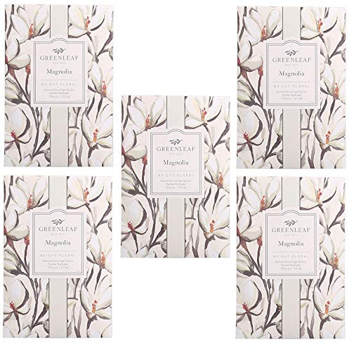 5x Greenleaf - Magnolia - Duftsäckchen für Schränke | Packung mit 5 Beuteln 11,5 x 17 cm | Düfte und Düfte für Zuhause