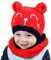 Xiang Ru 46-50CM Cartoon Ohren Kinder Sturmhauben Schlupfmütze Schalmütze Wollmütze Rot