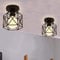 iDEGU 2 Stück Deckenleuchten Industrielle 15cm Retro Deckenlampe aus Eisen Lampenschirm in Sechseck Käfig Vintage Design E27 Kronleuchter für Flur Küche Wohnzimmer Schlafzimmer Dekoration (Schwarz)