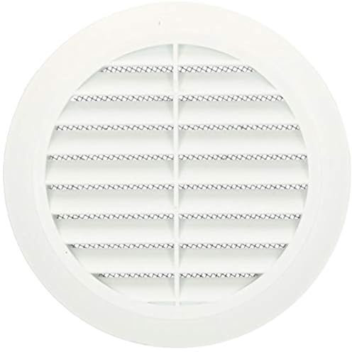KOTARBAU® Lüftungsgitter 125 mm Rund Flansch Weiß Belüftung Insektenschutzgitter Lamellengitter Belüftungsgitter Rohranschluss Abluftgitter Gitter