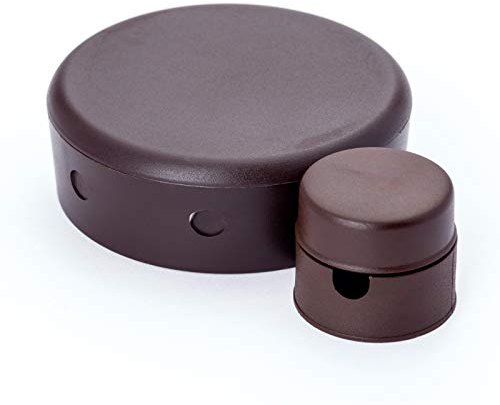 ORION LIGHTSTYLE Lampen Distanz-Aufhänger mit Baldachin und Verteilerdose, Kabelhalter, Abdeckdose, Set mit 1 Verteilerdose und 2 Deckenpins (Braun, Kunststoff, nicht wasserfest)