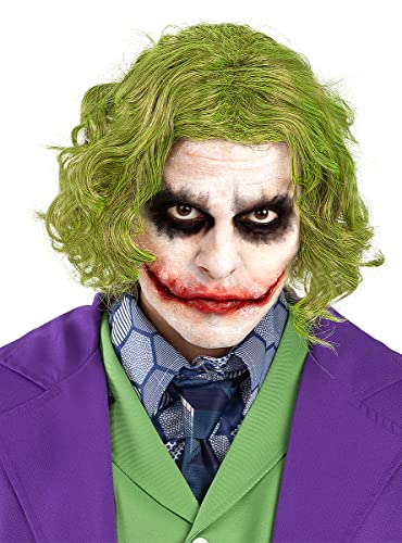 Funidelia Perruque Officielle du Joker - The Dark Knight pour homme, Accessoires de déguisements pour adultes pour fêtes, Carnaval et Halloween