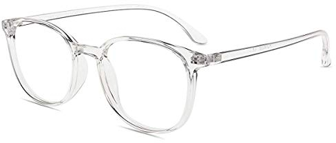 Firmoo Lesebrille mit Sehstärke 2.5 für Damen Herren, Blaulicht Computer Lesebrille für Bildschirme, Blendfreie Lesehilfe TR90 Transparent