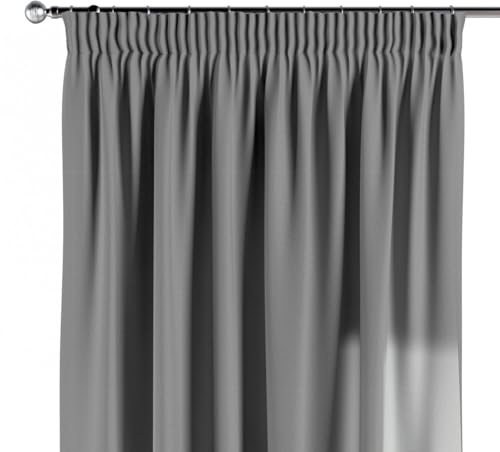 dekoria Vorhang mit Kräuselband Dekoschal Blickdicht 130 x 100 cm grau Maßanfertigung möglich