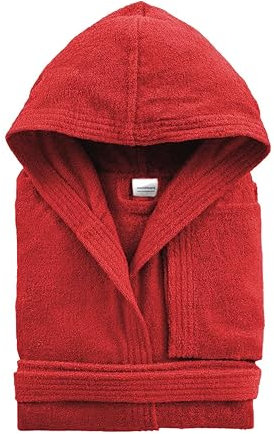 Morbidissimi Accappatoio Spugna Adulto Con Cappuccio, Cinturino e 2 Tasche, Accappatoi Uomo Donna in Spugna Morbida 400 gr/mq Puro Cotone V820 (Accappatoio Bordeaux, L)