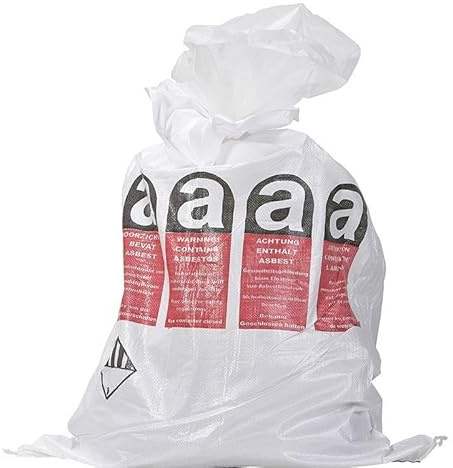 Asbest Flachsack PE-Liner | 80x120cm | Traglast 25KG | 80L | Säcke für Asbest | 10 Stück