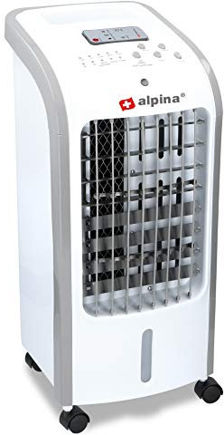 alpina Air Cooler - Luftkühler - mit verschiedenen Einstellungen - Rollbar - 4 Liter - Höhe 57cm - Weiß