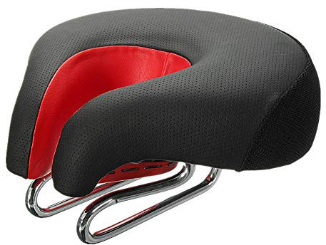 Sillín MTB Antiprostatico para Bicicleta de Montaña - Asiento Cojín Rojo - Accesorios para Bici - Talla Única