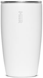 MiiR, Becher, vakuumisoliert, Edelstahl mit Schiebedeckel, Becherhalter kompatibel und BPA-frei, Weiß, 250 ml