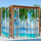 Syhi Qlty Rideaux D'extérieur Imperméable Rideau Occultant Thermiques Paravent Exterieur pour Pergola Cabane Jardin Terrasse Carport - 2 Pièces 132 x 213 cm, 3D Océan Palmier