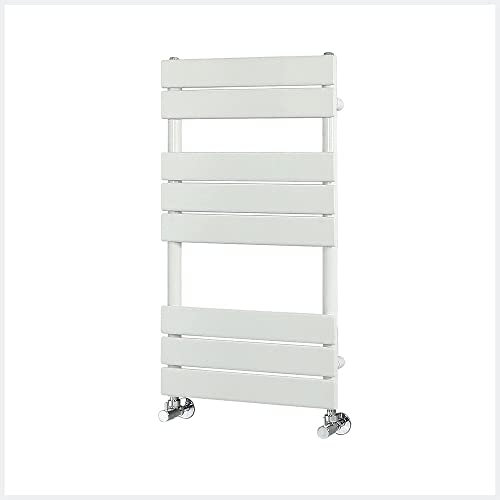 Milano Lustro White Flat Panel Heated Towel Rail - 825mm x 450mm