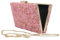 la monsita Bolso de Fiesta Estilo Clutch con Pedrería Rosa y Dorada, Cadena Dorada para Colgar, Bolso de ceremonia Brillante