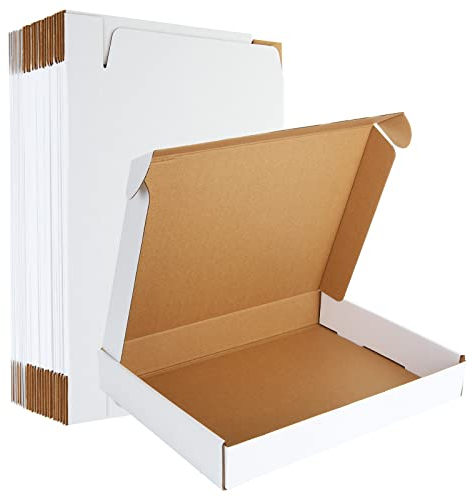 ASelected 30 Pack Shipping Boxes, Corrugated Cardboard Mailing Box, 330x250x50mm Gift Boxes for Packaging, for Posting Mailing Small Business, White