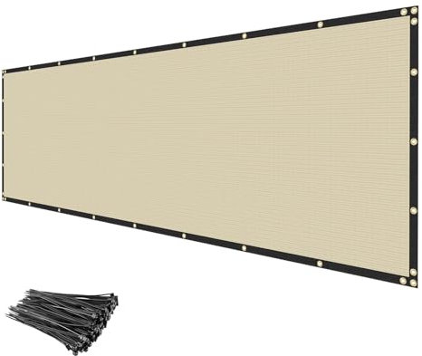 INFRANGE Privacy Fence Screen 4' x 50' Heavy Duty Fencing Cover Mesh Windscreen Cloth for Outdoor Garden Patio Backyard Chain Link Fence Beige