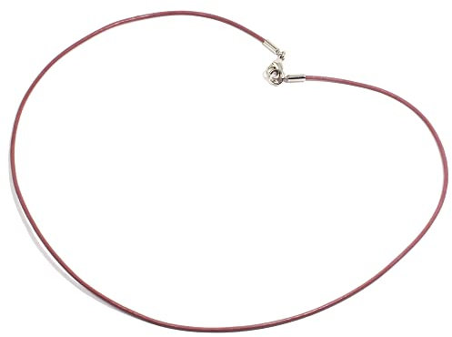Collier cordon en cuir – 45,7 cm (rose foncé) – 1 collier cordon