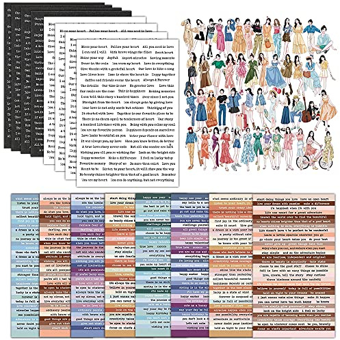 Asaisimg 12 Sheet Quote Stickers for Journaling, Scrapbooking Supplies, Words Phrases for Junk Journal Aesthetic