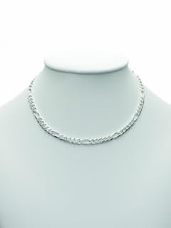 Damen 925 Silber Figaro Halskette 60 cm Ø 4,4 mm