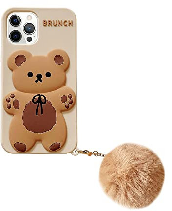 SGVAHY Handyhülle für iPhone 13 - Niedliche Teddybär Kawaii Hülle Mit Schlüsselanhänger, Cartoon Weiche Silikon Bumper, Stoßfeste Abdeckung Schutzhülle für Frauen