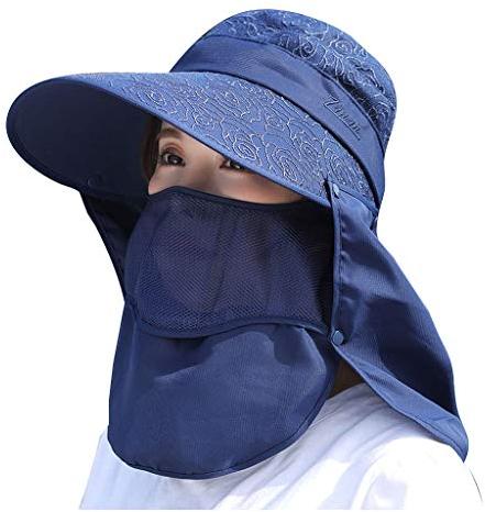 Nähbücher Mützen Damen Verstellbarer Sommer Anti-Ultraviolett Großer Hut Sonnenblende Schutzhut Cap Mit Nackenschutz