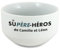 DECOHO - Bol petit déjeuner personnalisable Super Héros – Prénom imprimé en couleur – Cadeau enfant ou adulte original - Blanc