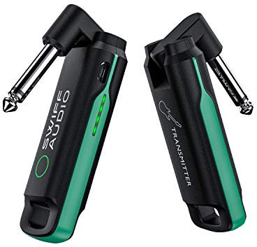 SWIFFAUDIO Chitarra Wireless Trasmettitore Ricevitore, Sistema wireless per chitarra Bassa latenza Sistema audio digitale ricaricabile senza fili per chitarra