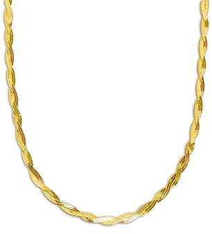 SINGULARU - Lisse Twister Halskette. Edelstahl mit 18 Kt Vergoldeter Beschichtung. Schmuck für Damen.