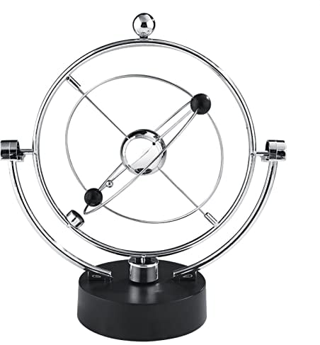 Newton Pendel, Perpetuum Mobile Craft Milchstraße Swing Ball Kugelstoßpendel Elektronische Schaukelball Kugelspiel für Bewegung Orbital Schreibtisch Deko (A603)