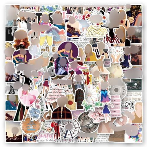 Singer Stickers, Hilloly 100 Pieces Waterproof Vinyl Stickers, Singer Stickers for Water Bottle Singer Movie Decals Laptop Tablet Scrapbook Binders Luggage Skateboard Stickers for Music Fan