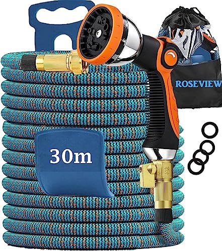 tubo acqua giardino estensibile per irrigazione 50 metri 30 flessibili 20 metri doccia 3/4 tubi acqua tubo estensibile in magia tubo estensibile da giardino canna acqua giardino (Azzurro cielo 30m)