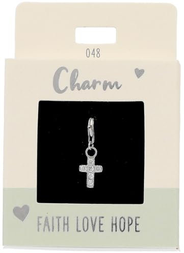 Depesche 11785-048 Charms Express Yourself - Ciondolo per collane e bracciali, Croce, Placcato Argento, Come Piccolo Regalo