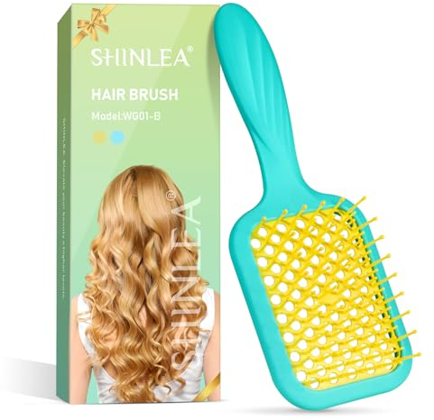 SHINLEA Spazzola per Capelli Districante per Capelli Bagnati e Asciutti,Spazzola per Capelli Districanti con Ventilazione a Velocità Ridotta per Donne, Uomini, Bambini, Riduce le Rotture