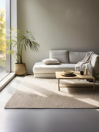 Hanse Home Jute Teppich – Natur Wohnzimmerteppich - Handgewebt & Natürlich – Boho Naturfaser Juteteppich für Wohnzimmer, Schlafzimmer, Esszimmer, Flur, Küche – Naturgold Beige, 120x170cm
