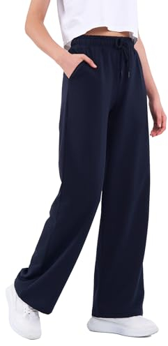 COMEOR Jogginghose Damen - Sporthose Lang Baumwolle Traininghose Lockere Sweatpants mit elastischem Bund und geradem Bein (Dunkelblau M)