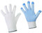 D2D | 2 Paar - Weiße Strickhandschuhe mit Blauen PU-Noppen - Größe: 8 (M) - aus Baumwolle Norm EN 388 - Umzugshandschuhe - Monatgehandschuhe - Rutschfeste Handschuhe