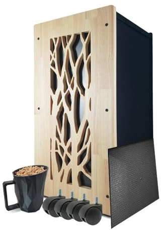 Boite à Granule - Granule Box - Rangement pour Pellets - Fabriqué en France (Capacité de 55kg) (Arbre Bois)