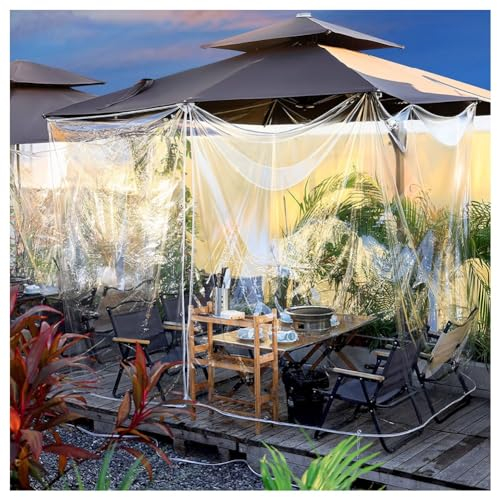 Transparente Tarps mit Ösen, Transparente, schwere, wasserdichte Tarp-Abdeckung, Outdoor Vinyl Vorhänge für Terrasse, Gewächshaus, Garten, Pavillon (Farbe : klar, Größe : 2.7x1m)